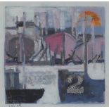 Iain McIntosh RSA (SCOTTISH b. 1945), 'Harbour No.6', mixed media, signed with initials, framed