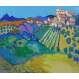 John Michael Saville (British 1922-2010) 'Mormoiron Provence' oil on board, signed and framed, 59