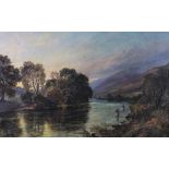 Arthur Perigal RSA RSW (SCOTTISH 1816 - 1884), 'on The Tweed' oil on canvas, signed, within an