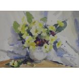 Edward Wesson (British 1910-1983), still life vase of flowers, watercolour, signed and framed