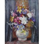 Kate Nicoll (20th Century) Still life vase of flowers, oil on board, signed and dated 1960, 47 x