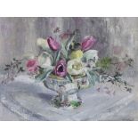 Kate Nicoll (20th Century) Still life vase of flowers, oil on canvas, signed & framed, 65 x 50cm
