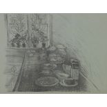 Frances Walker, RSA (SCOTTISH b. 1930-), 'Breakfast Table', lithograph, signed and numbered 6/30,