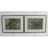 After C. Denham Armour, a pair of coloured prints to include 'The First Whip' and 'The Second