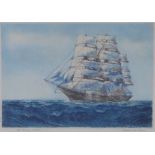 Gerald Maurice Burn (British, 1862-1945),, 'The Cutty Sark', framed print with blind stamp, 25 x