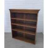 Mahogany open bookcase. 122 x 104 x 28cm. (a/f)