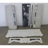 Georgian style carved white statuary marble and verde antico chimneypiece / mantle piece with