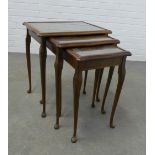 Mahogany nest of three tables, 56 x 50 x 39cm (3)