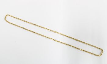 14k gold rope twist necklace, stamped Italy 14k
