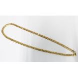 15ct gold necklace, flat weave links, stamped 585