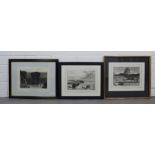 Three William Daniell framed prints to include Loch-na-gael, The Clett rock and Loch Inver, 30 x