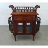 A chinoiserie hardwood drinks cabinet with detachable tray top. 85 x 79 x 44cm.