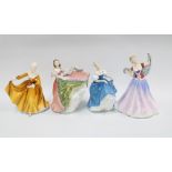 Four Royal Doulton figures to include Hn3259 Ann, Hn2381 Kirsty, Hn3610 Summer Serenade and Hn2991