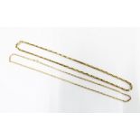 9ct gold fancy link necklace with alternating box links, clasp stamped 375, together with a 9ct gold