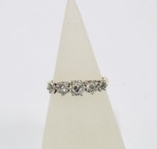 1920's 18ct gold and platinum five stone diamond ring
