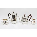 George VI silver four piece tea set, Roberts & Belk, Sheffield 1943 (4)