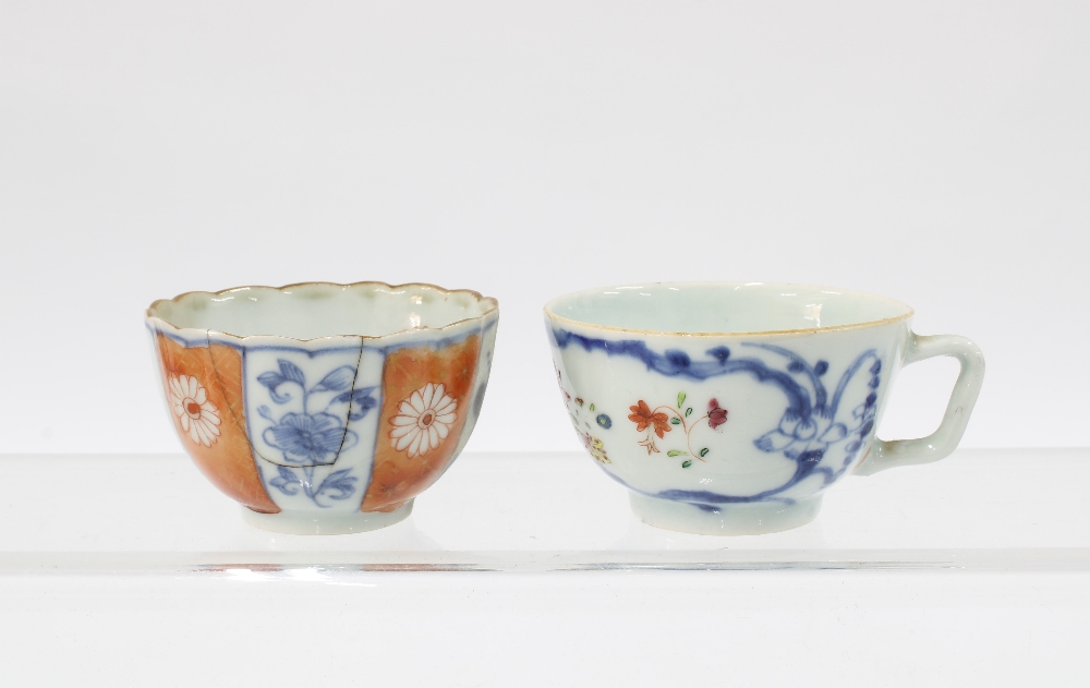 19th century Chinese blue and white tea cup and a collection of Imari table wares to include two - Image 2 of 5
