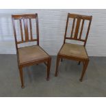 Pair of mahogany side chairs with slip in seats. 92 x 45 x 38cm. (2)