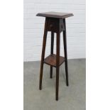 Early 20th century oak jardiniere plant stand, 93 x 28cm