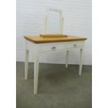 Modern desk/ dressing table with two short drawers on tapered legs together with matching dressing