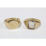 Two 9ct gold Gents signet rings (2)