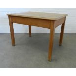 Vintage light oak side table, 80 x 110 x 88cm