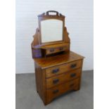 Late 19th / early 20th century mahogany mirror back dressing table / chest, 166 x 92 x 52cm