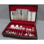Epns Cutlery canteen with a set of Queens pattern flatware