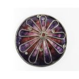 Alastair Norman Grant of Dust Jewellery Lundin Links, purple enamel and silver brooch, with a