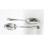 Two Scottish silver hanoverian pattern tablespoons to include one with makers mark for William