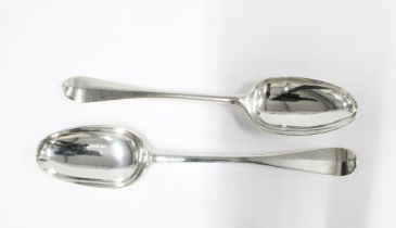 Two Scottish silver hanoverian pattern tablespoons to include one with makers mark for William