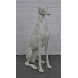 Large model of a seated greyhound, 76cm tall