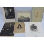 Collection of unframed engraved prints and lithographs to include The Right Hon Charles Hope and The