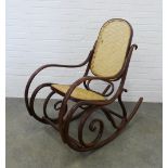 Bentwood bergere rocking chair. 105 x 49cm.