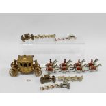 A collection of Coronation coach and procession painted lead horses, the largest with golden