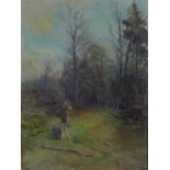 John Smart RSA (SCOTTISH 1838 - 1899), Woodland Path, oil on canvas, signed, in a giltwood frame, 30