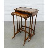 Mahogany nest of two tables. 70 x 46 x 32cm. (2)