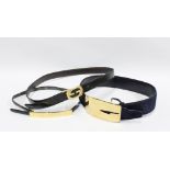 Three Gucci belts with gilt metal clasps (3)