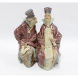 Lladro handpainted Gres figure 'Magistrates', Model No. 2052, issued 1974 - 1981 sculpted by Juan