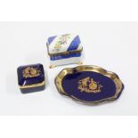 Continental porcelain trinket box, Limoges porcelain box and matching pin tray (3)