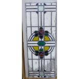 Large stained glass panel, a/f, 114 x 43cm