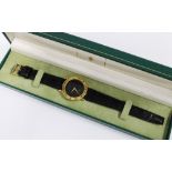 Gents 1980's vintage Gucci gold plated wrist watch, back of case stamped 3000M with Gucci trademark,