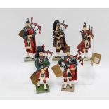 Set of five Piper resin sculpture figures, 18cm (5 one a/f)