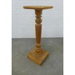 Pine torchere stand. 103 x 35cm.