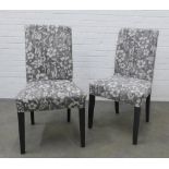 Pair of contemporary floral upholstered chairs. 98 x 53 x 41cm. (2)