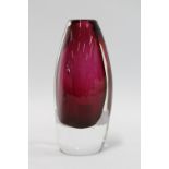 Ernest Gordon for Afors cased glass vase, etched signature to base, 16cm.
