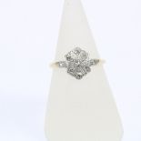 Early 20th century 18ct gold diamond ring, size N