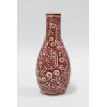 Delft red and white vase in the iznik style, 16cm.
