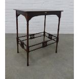 Edwardian mahogany table by T. Justice & Sons, Dundee, the rectangular top with a satinwood