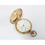 Waltham gold plated full hunter pocket watch, case numbered 5370202
